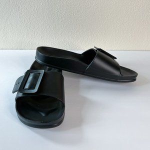 Chinese Laundry Playful Sandle: Black Slide with Buckle